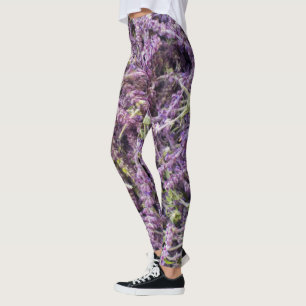 Leggings Motif de fleurs de lavande