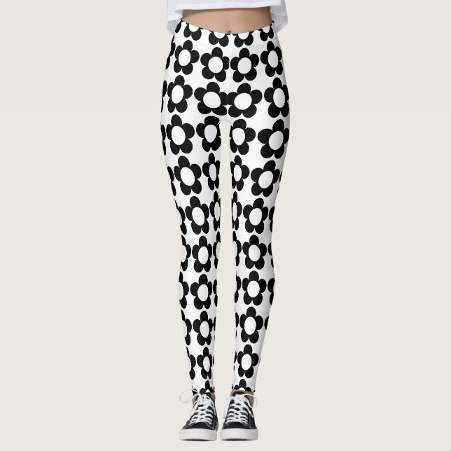 Leggings Motif de fleurs hippie personnalisables (Devant)