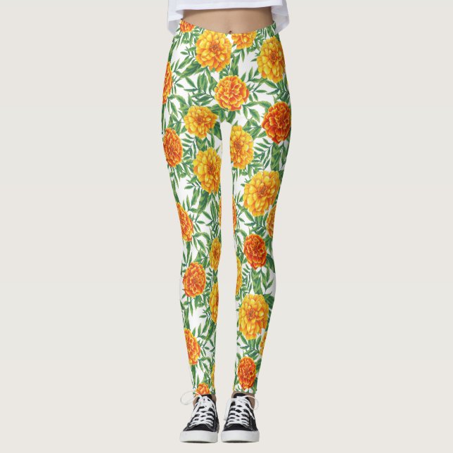 Leggings Motif de fleurs Marigold (Devant)