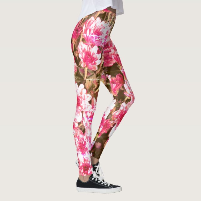 Leggings Motif de floraison florale rose – Conception botan (Droite)