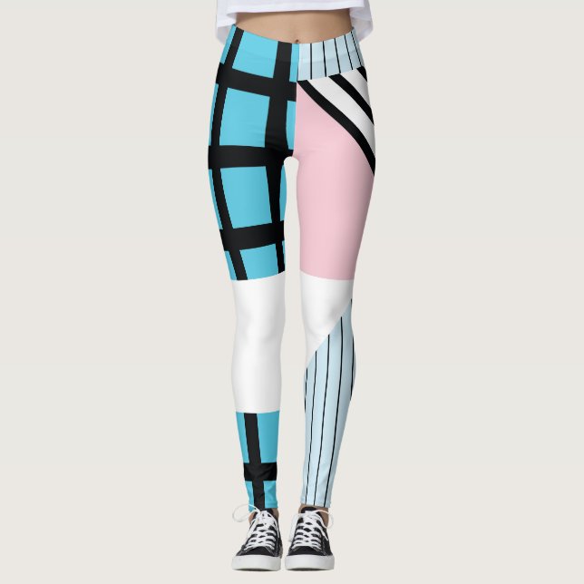 Leggings Motif de formes géométriques transparente. (Devant)
