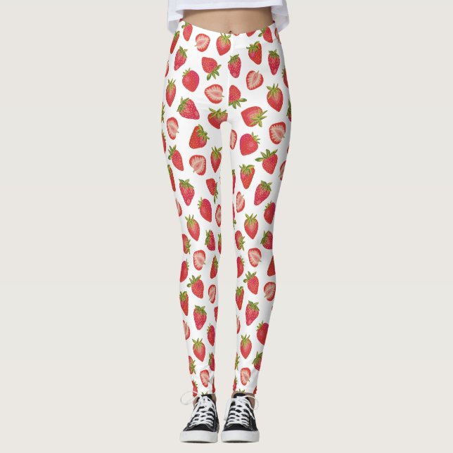 Leggings Motif de fraises d'été (Devant)