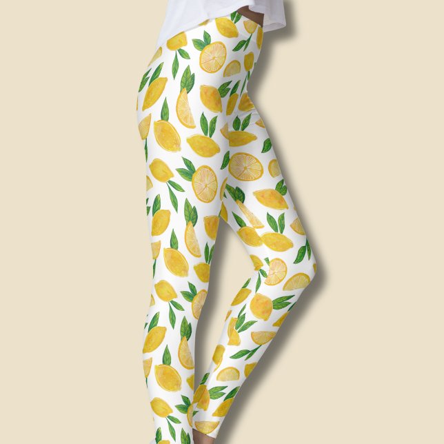 Leggings Motif de fruit d'agrumes de citron (Citrus lemon pattern fruit leggings)