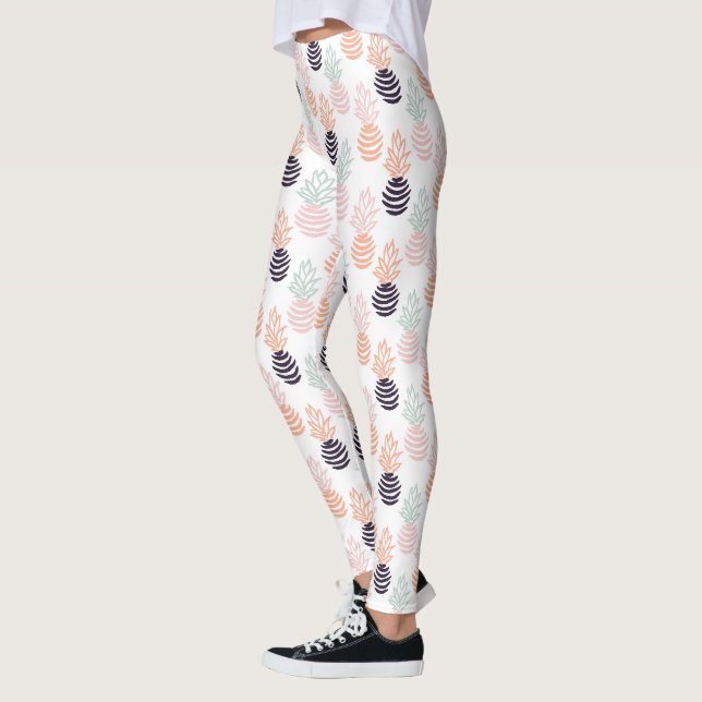 Leggings Motif de fruit d'ananas coloré d'été (Gauche)