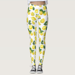 Leggings Motif de fruits aux citrons jaunes