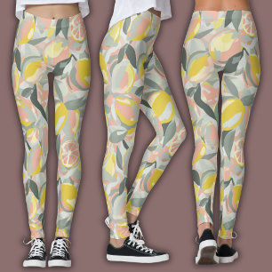 Leggings Motif de fruits Citrus vibrant