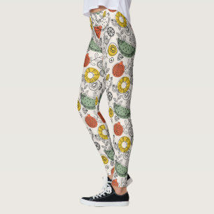 Leggings Motif de fruits de style Vintage rétro