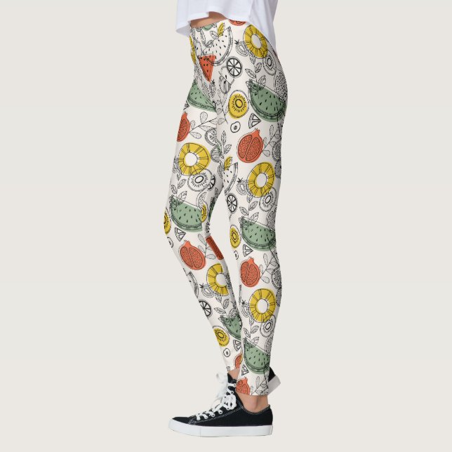 Leggings Motif de fruits de style Vintage rétro (Gauche)