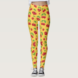 Leggings Motif de fruits sans couture Cerise Douce