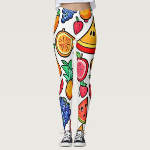 Leggings Motif de fruits vibreux