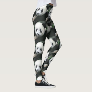 Leggings Motif de gazon à carreaux de Panda géant