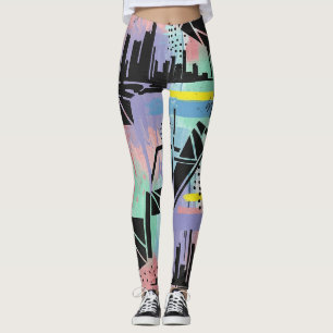 Leggings Motif de graffiti urbain coloré (11)