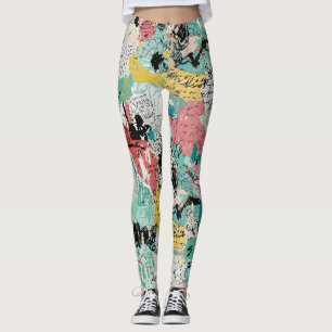 Leggings Motif de graffiti urbain coloré (2)