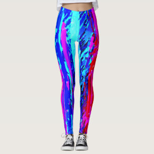 Leggings Motif de gravure de couleur