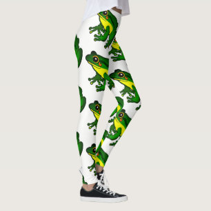 Leggings Motif de grenouille verte colorée