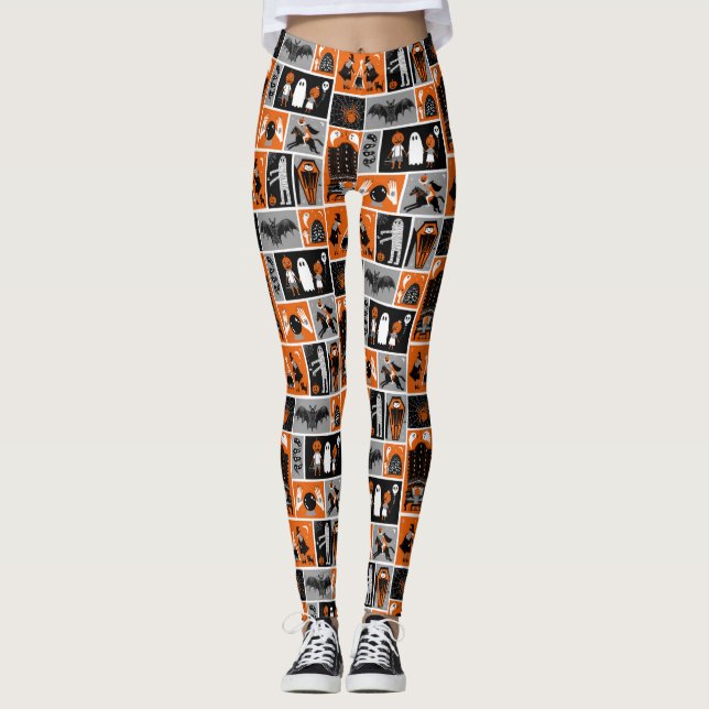 Leggings motif de Halloween à la maison (Devant)