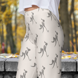 Leggings Motif de hockey féminin blanc élégant Seashell