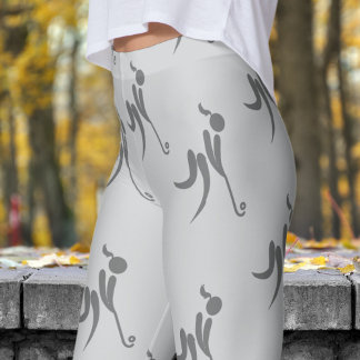 Leggings Motif de hockey féminin gris élégant