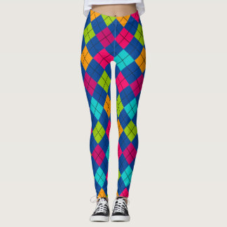 Leggings Motif de Jacquard de couleurs de la socialite