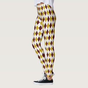 Leggings Motif de Jacquard de diamant tourbé de grenat et d