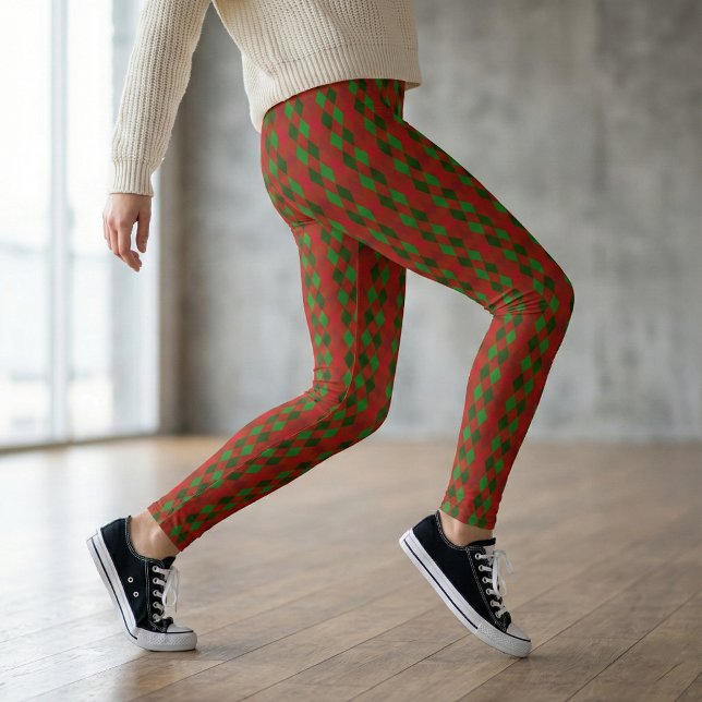 Leggings Motif de Jacquard rouge et vert Noël (Créateur téléchargé)