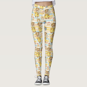 Leggings Motif de jardin de marguerites Ourson (5)