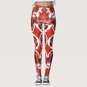 Leggings Motif de kaléidoscope rouge bonbon et groseille #2