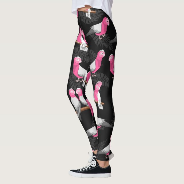 Leggings Motif de la cokatation de la galah d'oiseau rose (Gauche)