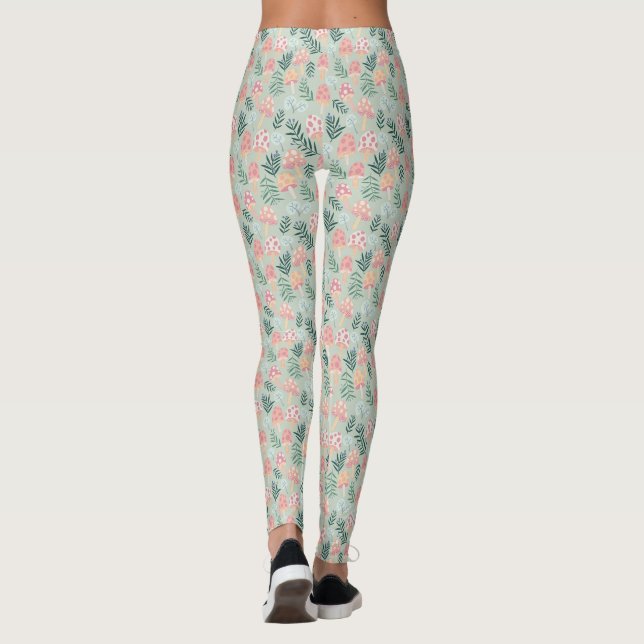 Leggings Motif de la forêt de champignons magiques (Dos)