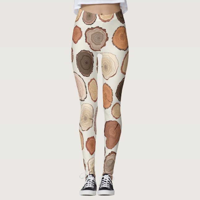 Leggings Motif de la forêt des anneaux d'arbre (Devant)