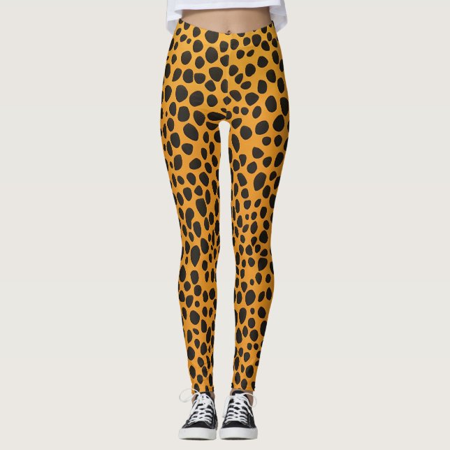 Leggings Motif de la peau d'animal des points de panthère (Devant)