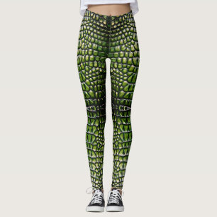 Leggings Motif de la peau du crocodile Reptilien