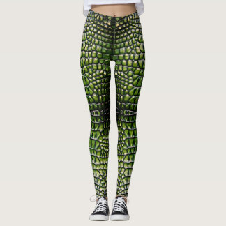 Leggings Motif de la peau du crocodile Reptilien