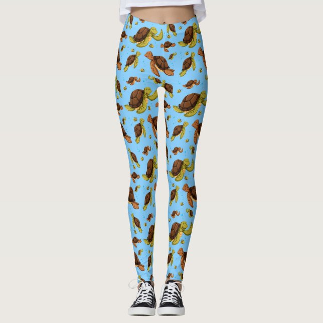Leggings Motif de la tortue de mer (Devant)