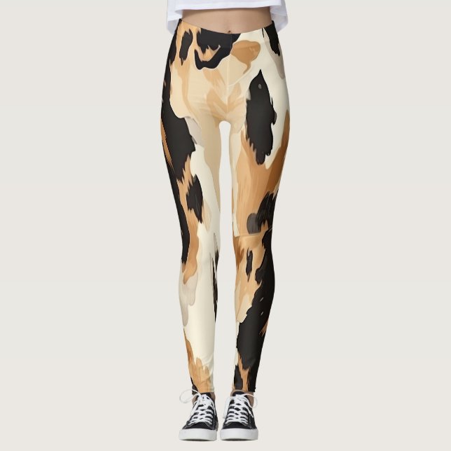 Leggings Motif de la vache blanche (Devant)
