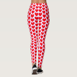 Leggings Motif de l'amour du coeur rose rouge