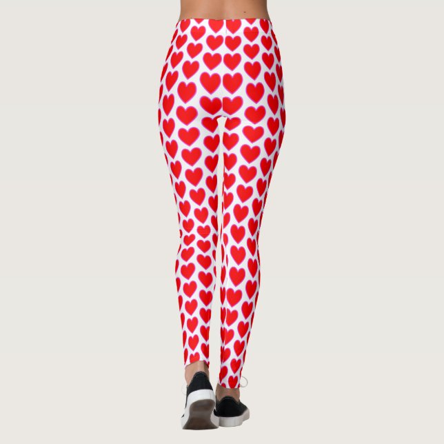 Leggings Motif de l'amour du coeur rose rouge (Dos)