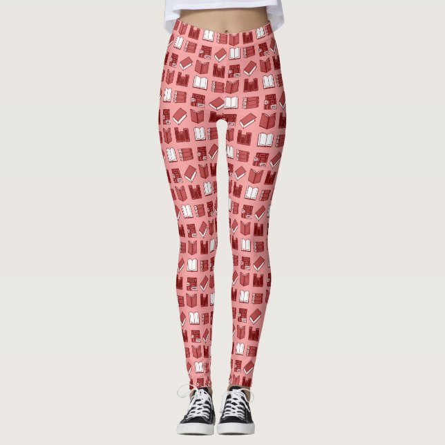 Leggings Motif de lecture et d'écriture du livre rouge (Devant)
