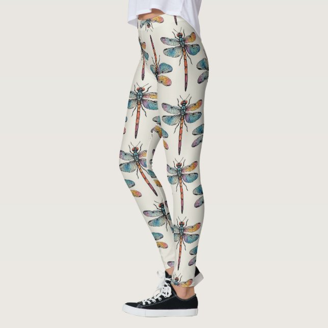 Leggings Motif de libellule coloré (Gauche)