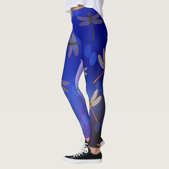 Leggings Motif de libellules bleues, (Gauche)