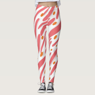 Leggings Motif de ligne Abstraite rose orange
