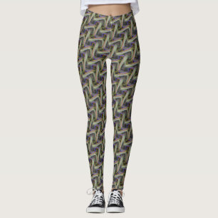 Leggings Motif de ligne courbe multicolore élégant