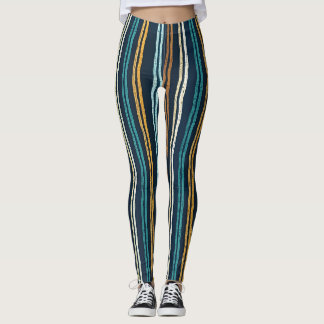 Leggings Motif de lignes verticales abstraites