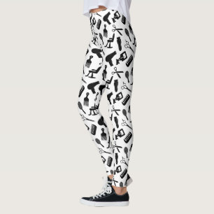 Leggings Motif de liste de cheveux chic