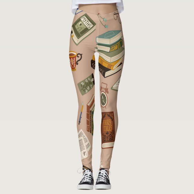 Leggings Motif de livre (Devant)