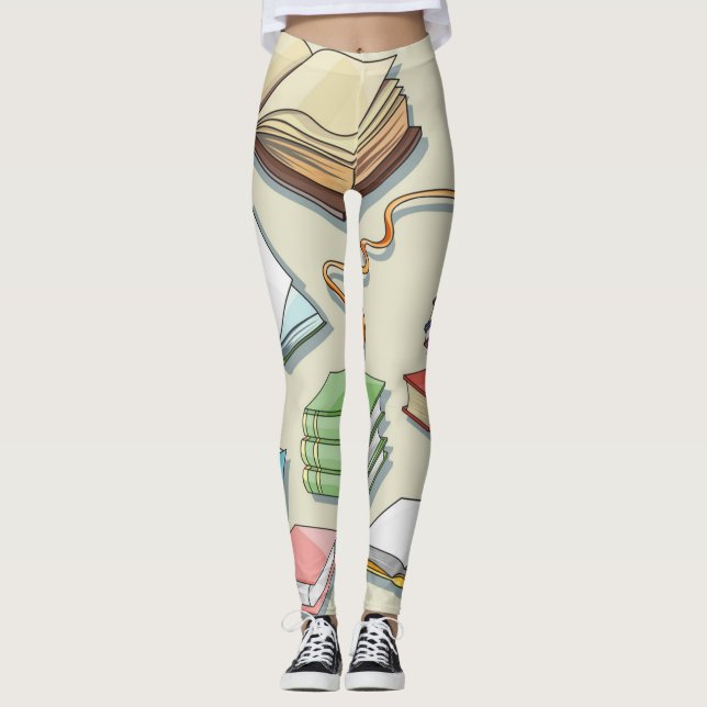Leggings Motif de livre (Devant)
