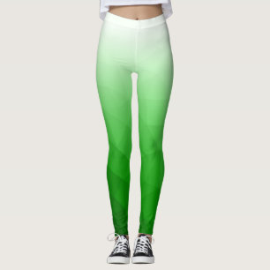 Leggings Motif de maillage de géométrie blanc vert clair
