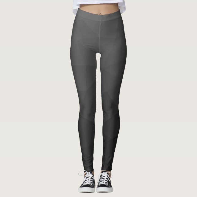 Leggings Motif de maillage géométrique gris foncé (Devant)