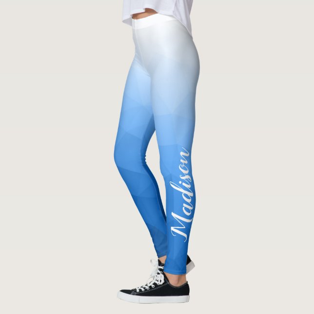 Leggings Motif de maille géométrique à dégradé bleu clair N (Gauche)