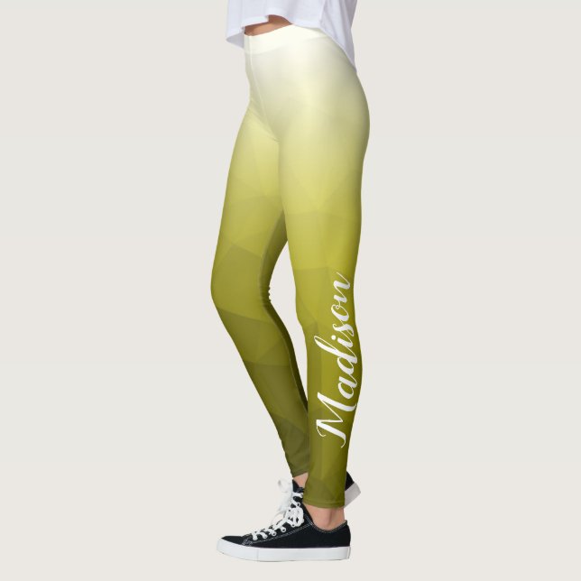 Leggings Motif de maille géométrique à dégradé jaune Nom pe (Gauche)